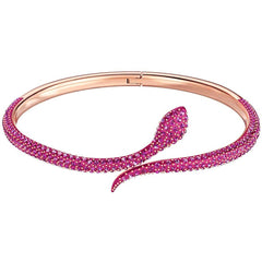 Swarovski Women's Bangle - Leslie Fuchsia 18K Rose Gold Plated | 5438406