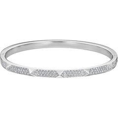 Swarovski Women's Bangle - Tactic Rhodium-Plated Steel with White Crystals | 5511390