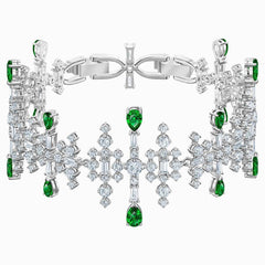 Swarovski Women's Bracelet - Perfection Green Stones Rhodium Plated | 5507695