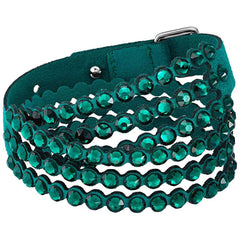 Swarovski Women's Bracelet - Power Green Crystals Double-Wrap Adjustable | 5511700