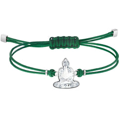 Swarovski Women's Bracelet - Power Stainless Steel Green Rope Buddha | 5523173