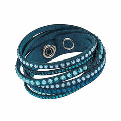 Swarovski Women's Bracelet - Slake Deluxe Crystal Turquoise Fabric | 5043496