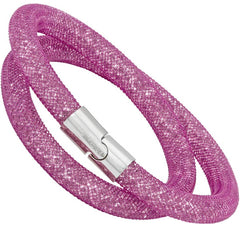 Swarovski Women's Bracelet - Stardust Small Light Purple Nylon Fishnet Tube | 5186425