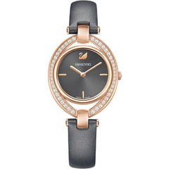 Swarovski Women's Crystal Watch - Stella Dark Grey Dial Leather Strap | 5376842