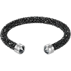Swarovski Women's Cuff Bangel - Crystaldust Rhodium Plated Crystal Black | 5250073