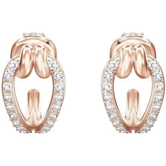 Swarovski Women's Earrings - Lifelong Oval Rose Gold Plated Small Hoop | 5392920