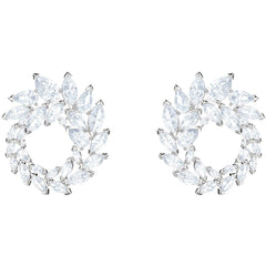 Swarovski Women's Earrings - Louison Rhodium Plated Czech White Crystal | 5450934