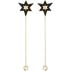 Swarovski Women's Earrings - Mastery Blue and Clear Crystal Yellow Gold | 5416585