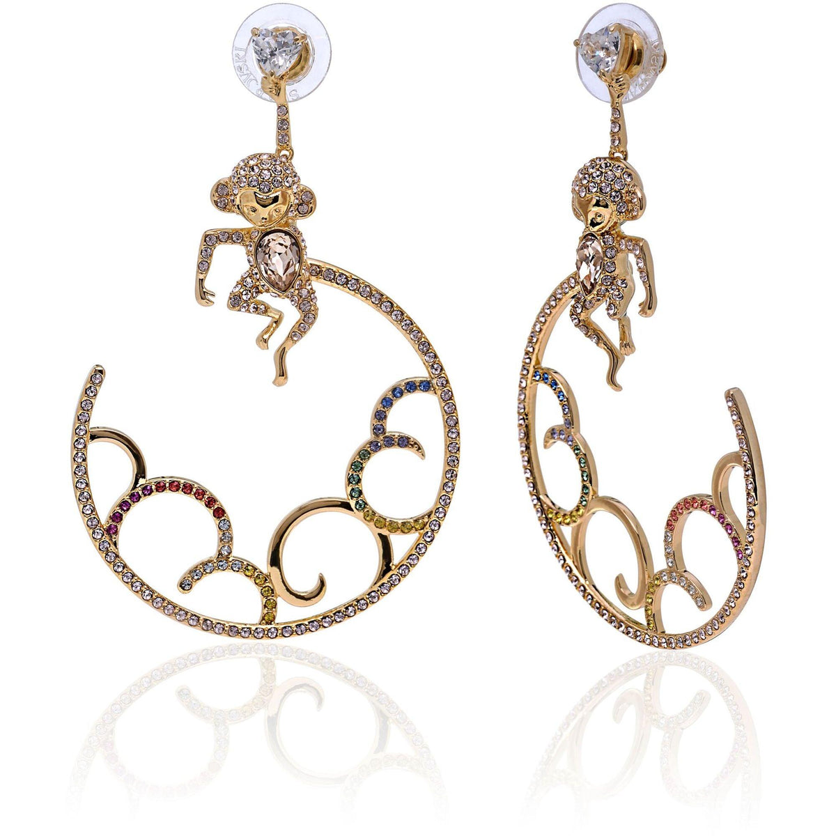 Swarovski Unisex Single Earring - Orbita Yellow Gold Drop