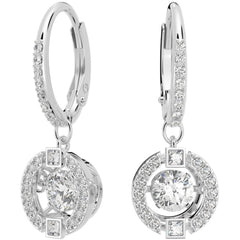 Swarovski Women's Earrings - Sparkling Dance Round Cut White Rhodium Plated | 5504652