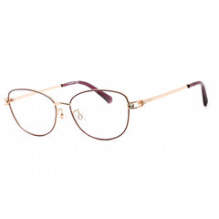 Swarovski Women's Eyeglasses - Cat Eye Shiny Rose Gold Metal Frame | SK5403-D 028