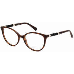 Swarovski Women's Eyeglasses - Dark Havana Full-Rim Cat-Eye Plastic Frame | SK5258 052