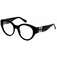 Swarovski Women's Eyeglasses - Shiny Black Round Full-Rim Plastic Frame | SK5227 001
