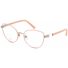 Swarovski Women's Eyeglasses - Shiny Pink Cat Eye Metal Full-Rim Frame | SK5340 072