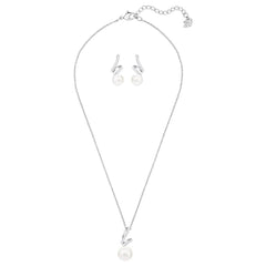 Swarovski Women's Jewelry Set - Gabriella Pearl Rhodium Plated | 5416177