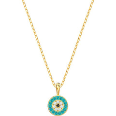 Swarovski Women's Necklace - Luckily Gold Tone Round Pendant | 5468916