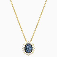 Swarovski Women's Necklace - Millennium Blue Crystal Pendant Yellow Gold | 5484171