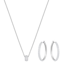 Swarovski Women's Pendant and Earring Set - Stone Silver Rhodium Plated | 5408456