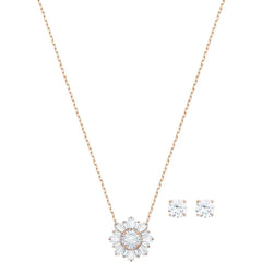 Swarovski Women's Pendant and Earring Set - Sunshine Rose Gold Plated | 5480468