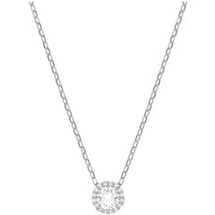 Swarovski Women's Pendant - Angelic Round Cut White Stone Rhodium Plated | 5567931