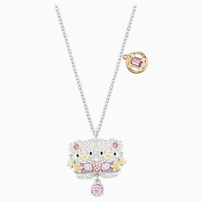 Swarovski Women's Pendant Necklace - Hello Kitty and Gemini Mixed