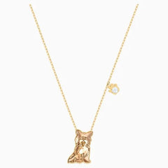 Swarovski Women's Pendant Necklace - Pets Yorkshire Light Brown Crystal | 5446987