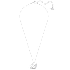 Swarovski Women's Pendant Necklace - Swan Lake White Crystal Rhodium Plated | 5259152