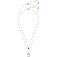 Swarovski Women's Pendant Set - Crystal Wishes Heart Red and Clear Crystal | 5370071