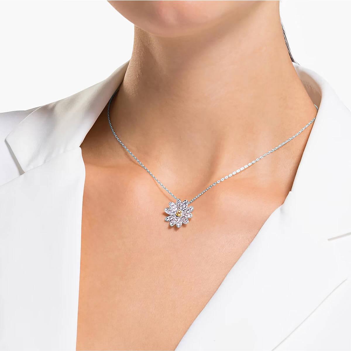 Swarovski Women's Pendant with Chain Eternal Flower Crystals 5512662