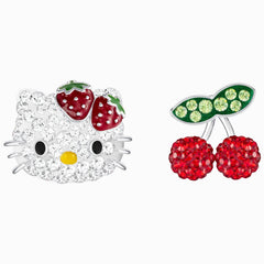 Swarovski Women's Pierced Earrings - Hello Kitty Fruit Rhodium Plated | 5368973