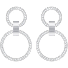 Swarovski Women's Pierced Earrings - Hollow, Silver Tone | 5349353