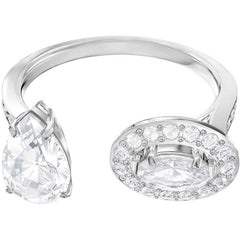 Swarovski Women's Ring - Attract  Rhodium Plated Clear Crystal, Size 55 | 5410292