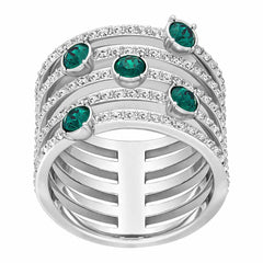 Swarovski Women's Ring - Creativity 7 Size Wide Green & Clear Crystal | 5166809