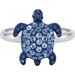 Swarovski Women's Ring - Mustique Sea Life Blue Crystals Turtle, Size 5.5 | 5525668
