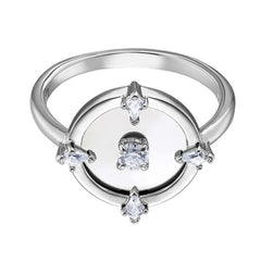 Swarovski Women's Ring - North Rhodium Plated White Crystals, Size 6.75 | 5551798