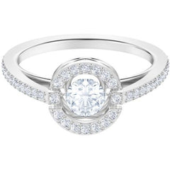Swarovski Women's Ring - Sparkling Dance Rhodium Plated White Crystal Pave | 5465280
