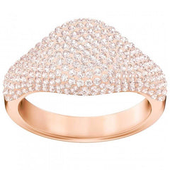 Swarovski Women's Ring - Stone Signet Rose Gold Plated Crystal, Size 55 | 5406219