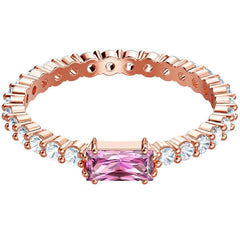 Swarovski Women's Ring - Vittore Rose Gold Plated with Pink Crystal, Size 12 | 5441201