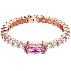 Swarovski Women's Ring - Vittore Rose Gold Plated with Pink Crystal, Size 18 | 5441208