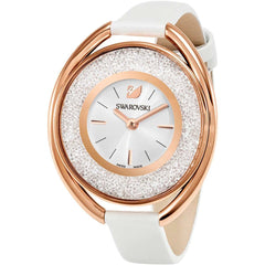 Swarovski Women's Strap Watch - Crystalline Oval White Leather | 5230946