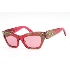 Swarovski Women's Sunglasses - Bordeaux Lens Shiny Pink Cat Eye Frame | SK0380 72S