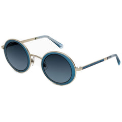 Swarovski Women's Sunglasses - Shiny Palladium Metal Full Rim Round Frame | SK0199 16W