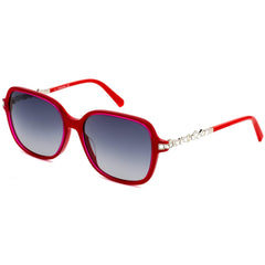 Swarovski Women's Sunglasses - Shiny Red Plastic Frame Grey Gradient Lens | SK0265 66B
