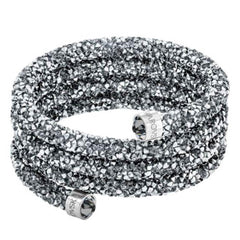 Swarovski Women's Wide Bangle - Crystaldust Gray Crystals Stainless Steel | 5277588