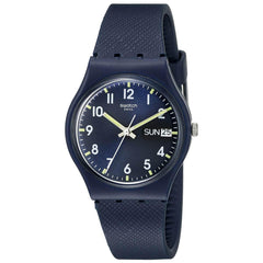 Swatch GN718 Unisex Classic Sir Blue Swiss Blue Dial Silicone Strap Watch
