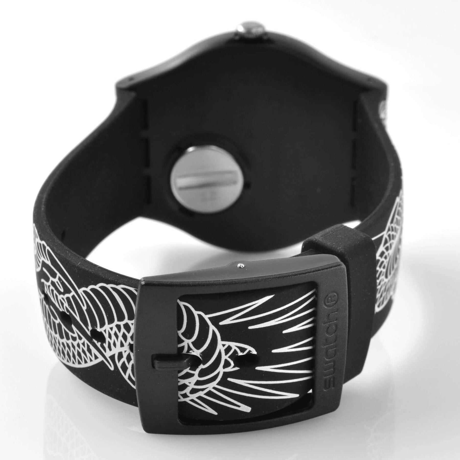 Swatch Men's Watch - Draconem Swiss Quartz Black and White