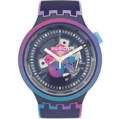 Swatch Men's Watch - Monthly Drops Rainbowinthenight Skeleton Dial Strap | SO27N112