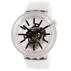 Swatch Unisex Watch - Big Bold Blackinjelly Silicone Strap Skeleton Dial | SO27E101