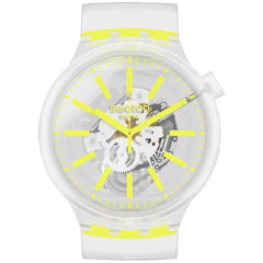 Swatch Unisex Watch - Big Bold Yellowinjelly Transparent Silicone Strap | SO27E103