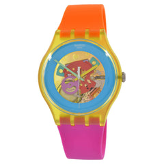 Swatch Unisex Watch - Color Palette Swiss Quartz Orange and Pink Strap | SUOJ101